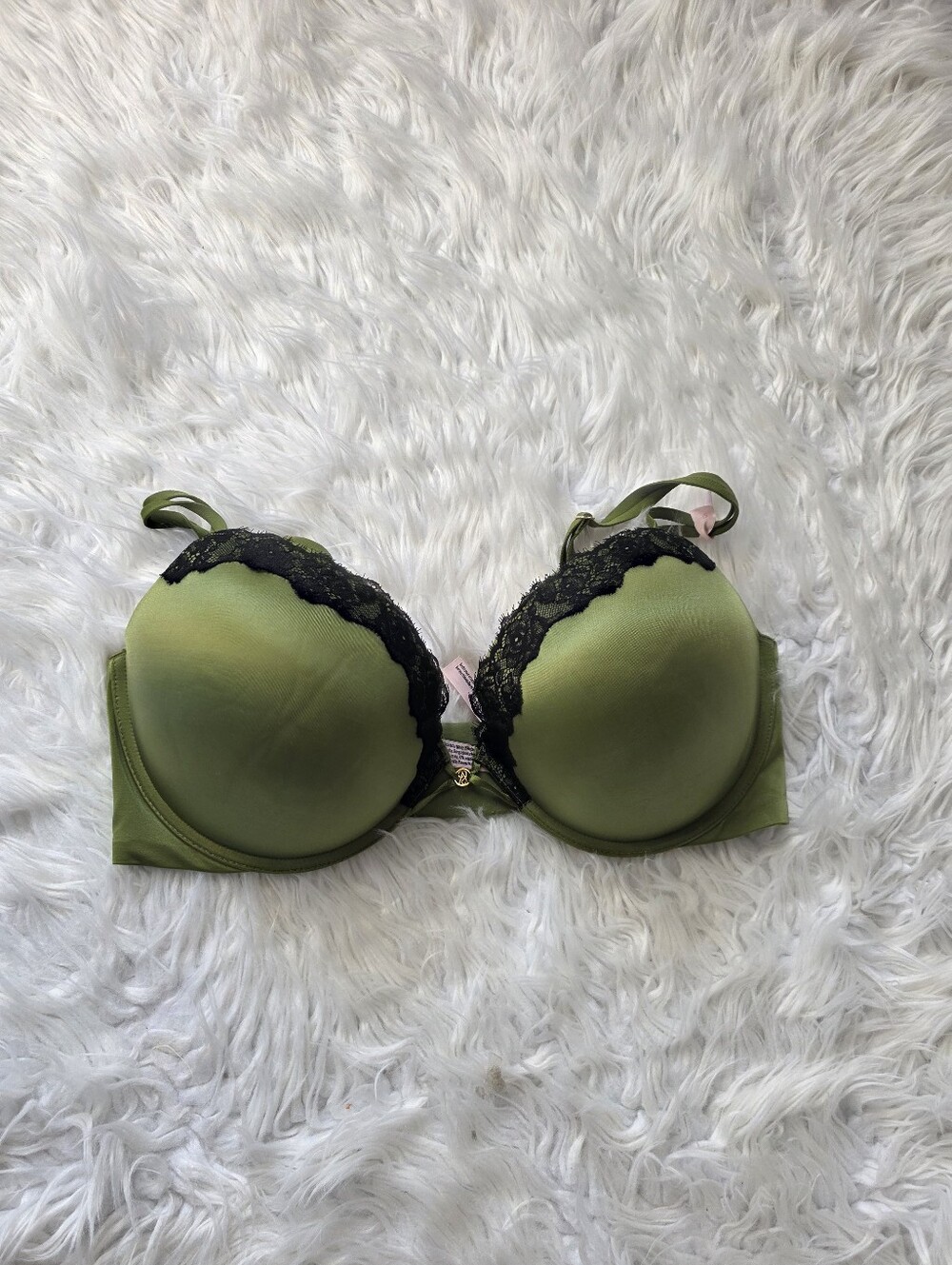 Victoria's Secret Olive & Black Lace Push-Up Bra